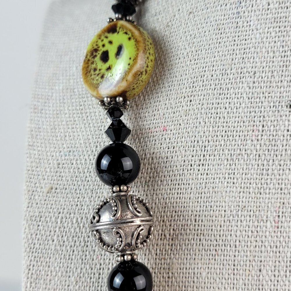 Multicolor Chunky Gemstone Statement Necklace 18 … - image 3